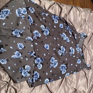 High low flower blouse